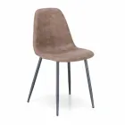 Stol med modern design i imiterat läder, Elice, 4 stycken Viadurini