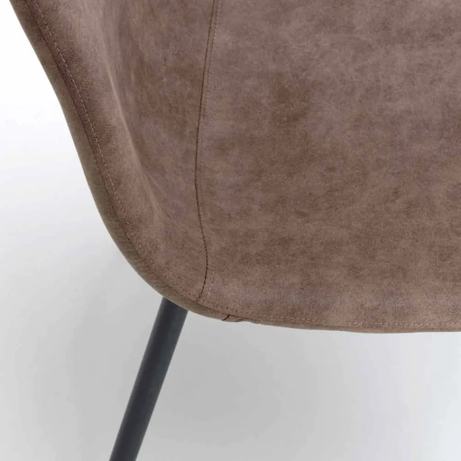 Stol med modern design i imiterat läder, Elice, 4 stycken Viadurini