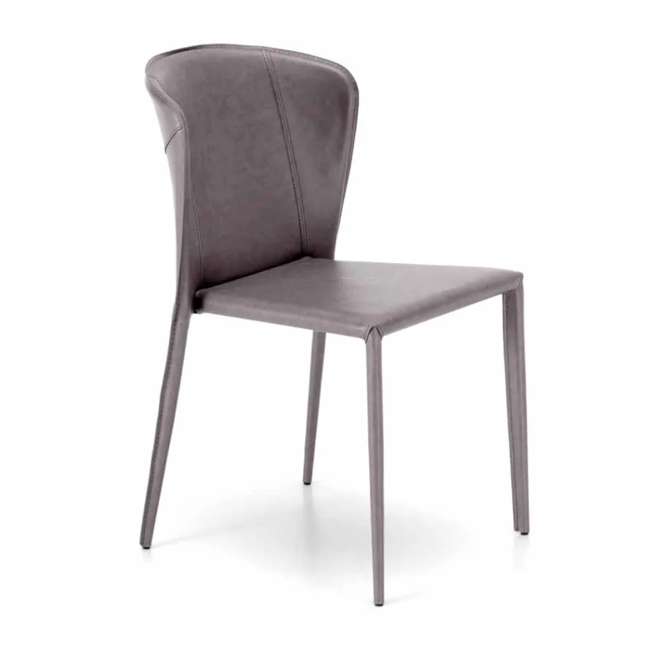 Moderna vardagsrum helt täckt av imiterat läder, Accadia, 4 stycken Viadurini