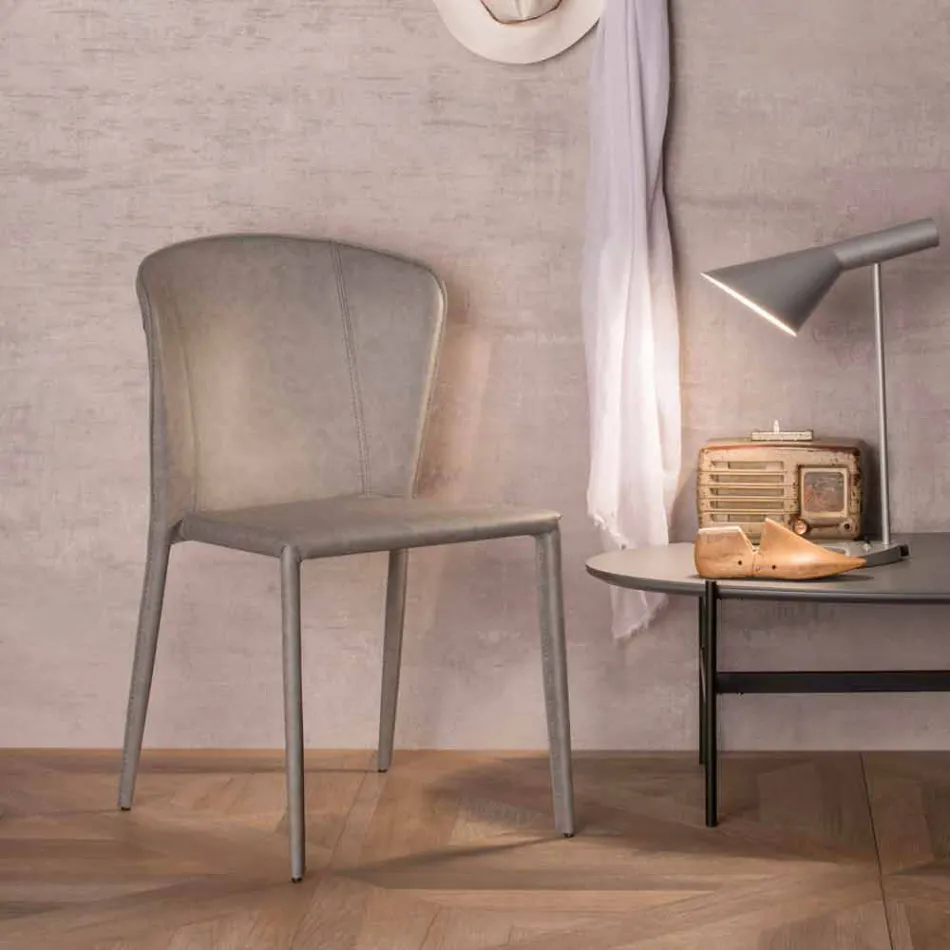 Moderna vardagsrum helt täckt av imiterat läder, Accadia, 4 stycken Viadurini