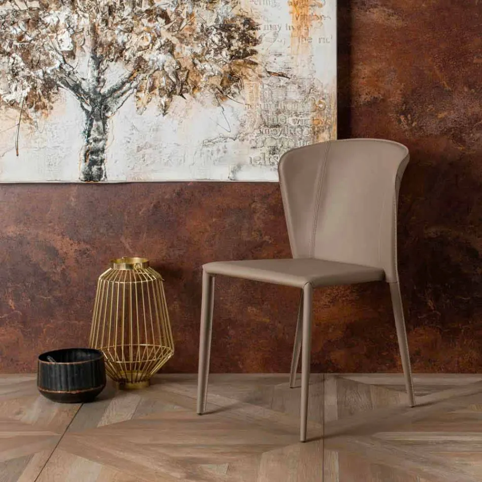 Moderna vardagsrum helt täckt av imiterat läder, Accadia, 4 stycken Viadurini