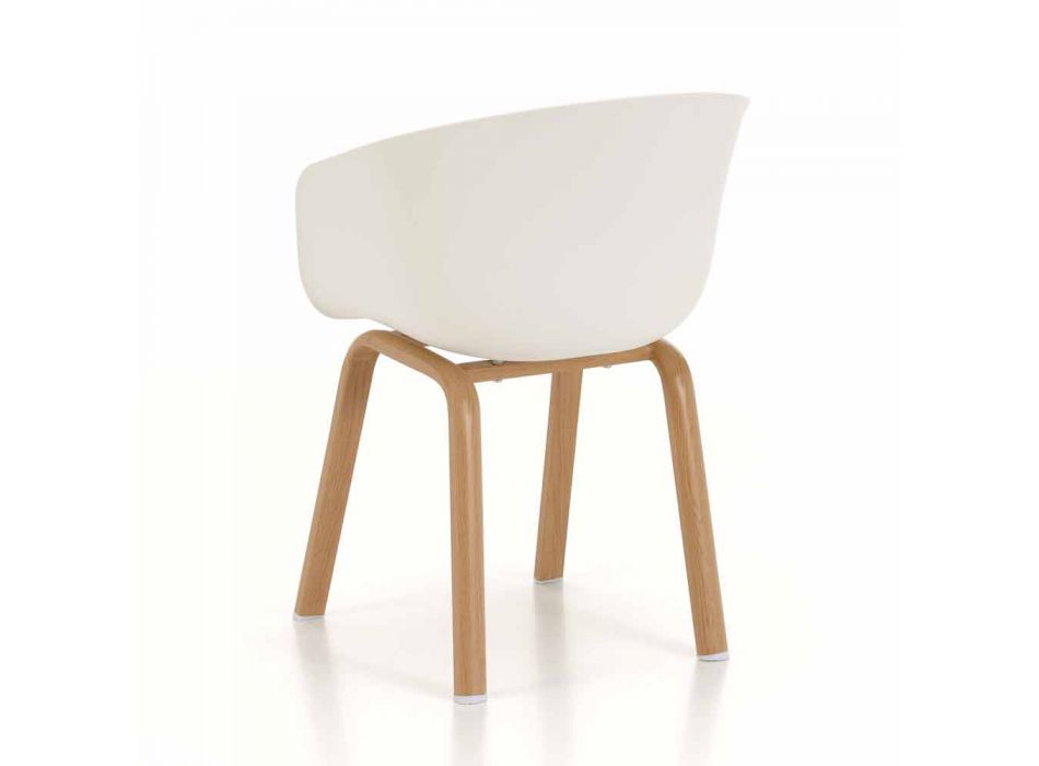 Modern stol med polypropylensäte och metallben, 4 delar - havsabborre Viadurini
