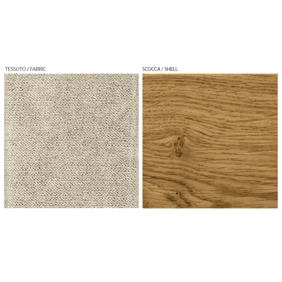 Modern vardagsrumsstol i olika tyger med träskal - Wolter Viadurini