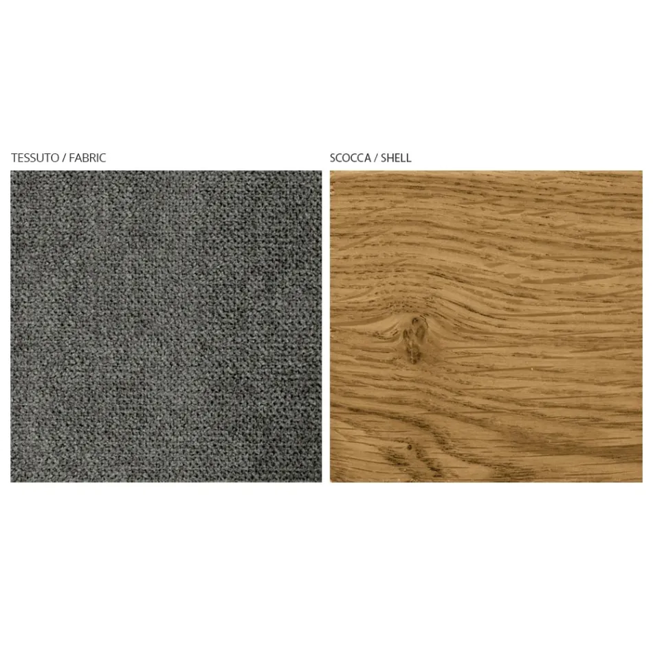 Modern vardagsrumsstol i olika tyger med träskal - Wolter Viadurini