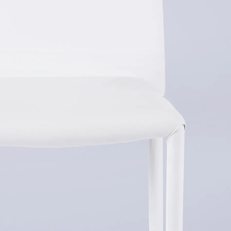 Modern vardagsrumsstol i ekologiskt läder och metall Tillverkad i Italien - Reka Viadurini