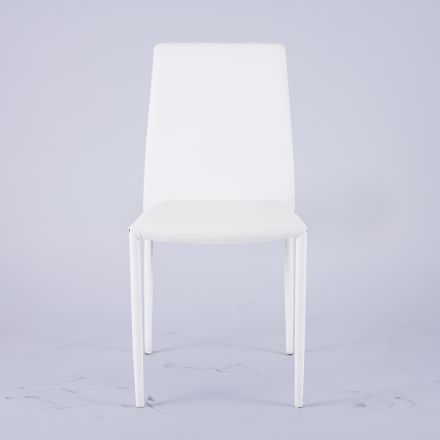 Modern vardagsrumsstol i ekologiskt läder och metall Tillverkad i Italien - Reka Viadurini