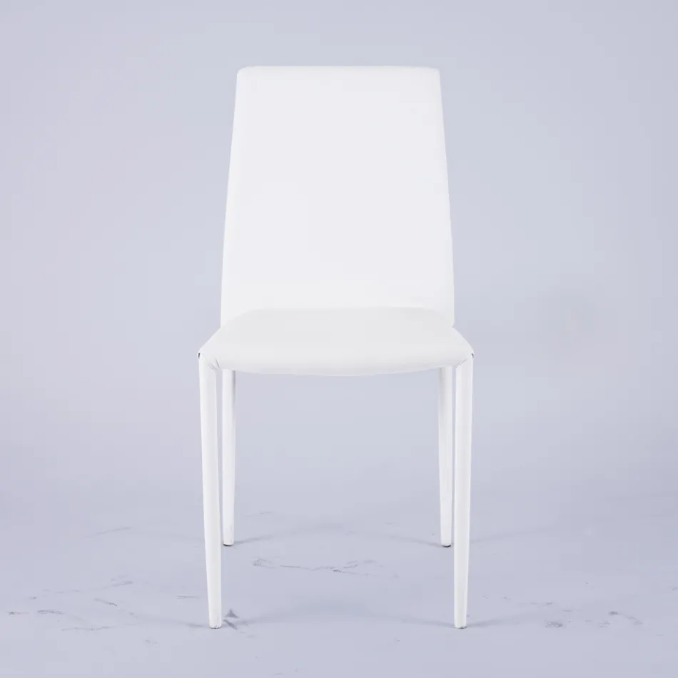 Modern vardagsrumsstol i ekologiskt läder och metall Tillverkad i Italien - Reka Viadurini