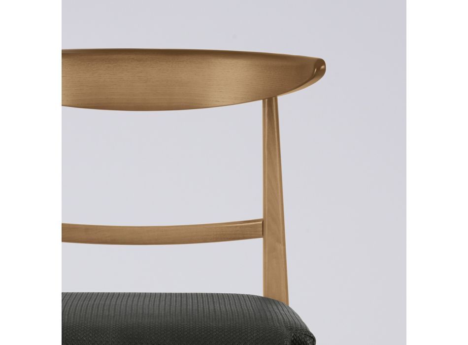 Modern vardagsrumsstol i tyg och massivt trä Tillverkad i Italien - Wilma Viadurini