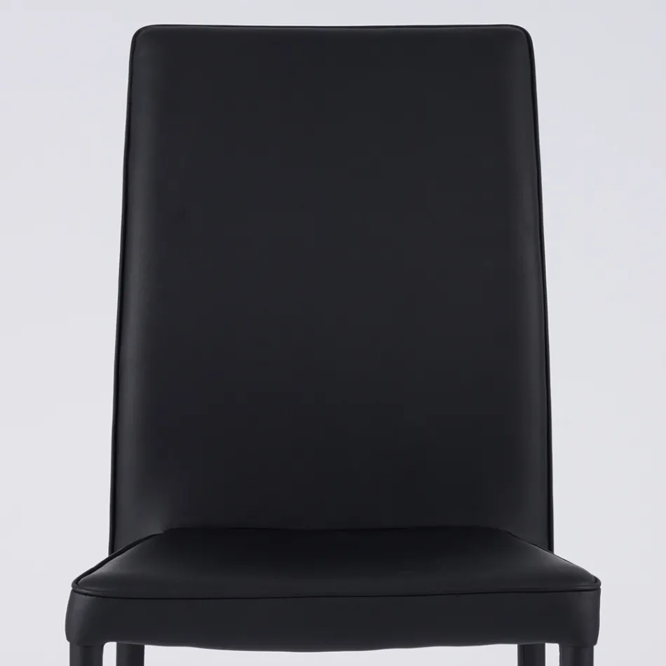 Modern vardagsrumsstol i ekologiskt läder och metall Tillverkad i Italien - Michaela Viadurini