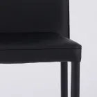 Modern vardagsrumsstol i ekologiskt läder och metall Tillverkad i Italien - Michaela Viadurini