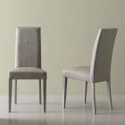 Modern stol i linjärt isgrått eko-läder Viadurini