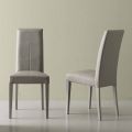 Modern stol i grått faux is Linear