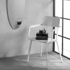 Modern trästol med målad metallkonstruktion, 4 delar - Habibi Viadurini