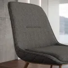 Modern stol i metall och fläckbeständigt tyg i duvgrå eller antracit - Canova Viadurini