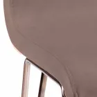 Modern stol i läder eller imiterat läder för matsal eller Maha kök Viadurini