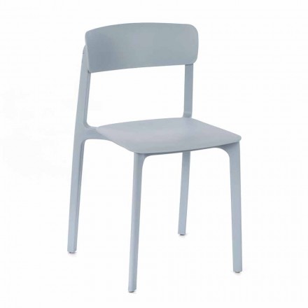 Modern stol i färgad polypropen stapelbar, 4 delar - Tierra Viadurini