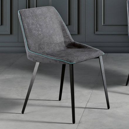 Modern stol i tyg och triangelben tillverkad i Italien, Oriella Viadurini