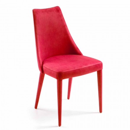 Moderna stol för matsal i röd Tecnofibra Almira Viadurini