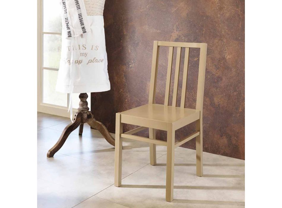 Modern stol klädd i bokträ Besmira, 4 stycken Viadurini