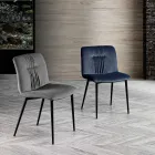 Monocoque stol i färgat tyg och svart metalldesign - Florinda Viadurini