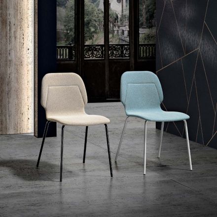Modern Monocoque-stol i färgglatt designtyg - Patrick Viadurini