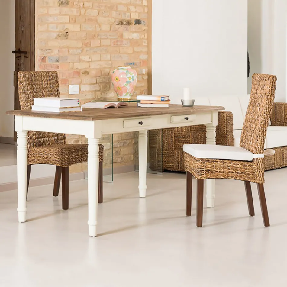 Utomhusstol i Bananvävning med sittdyna - Safari Viadurini