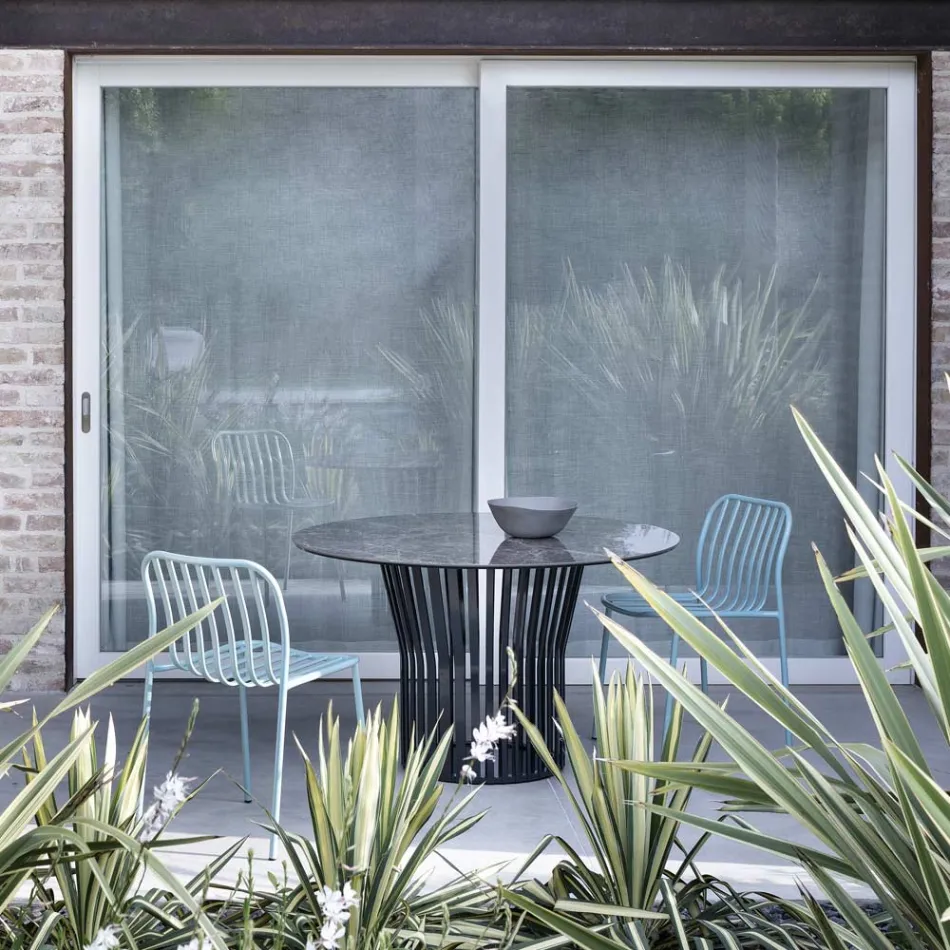 Stapelbar metallstol för utomhusbruk Made in Italy 2 delar - helt enkelt Viadurini