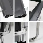 Konferensrums- eller mötesrumsstol i svart läder och metall – Cirillo1/2 Viadurini