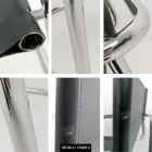 Konferens- eller mötesstol i svart läder och metall – Cirillo3/4 Viadurini