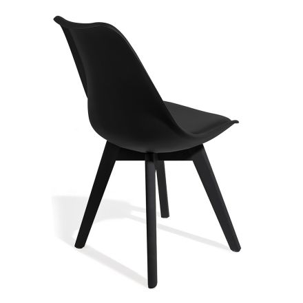 Matsalsstol med 4-delad säte i syntetiskt läder - Chira Viadurini