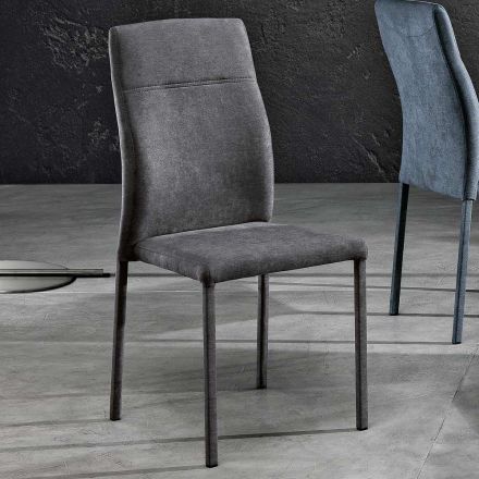 Design matsalsstol i tyg tillverkad i Italien, Luigina Viadurini