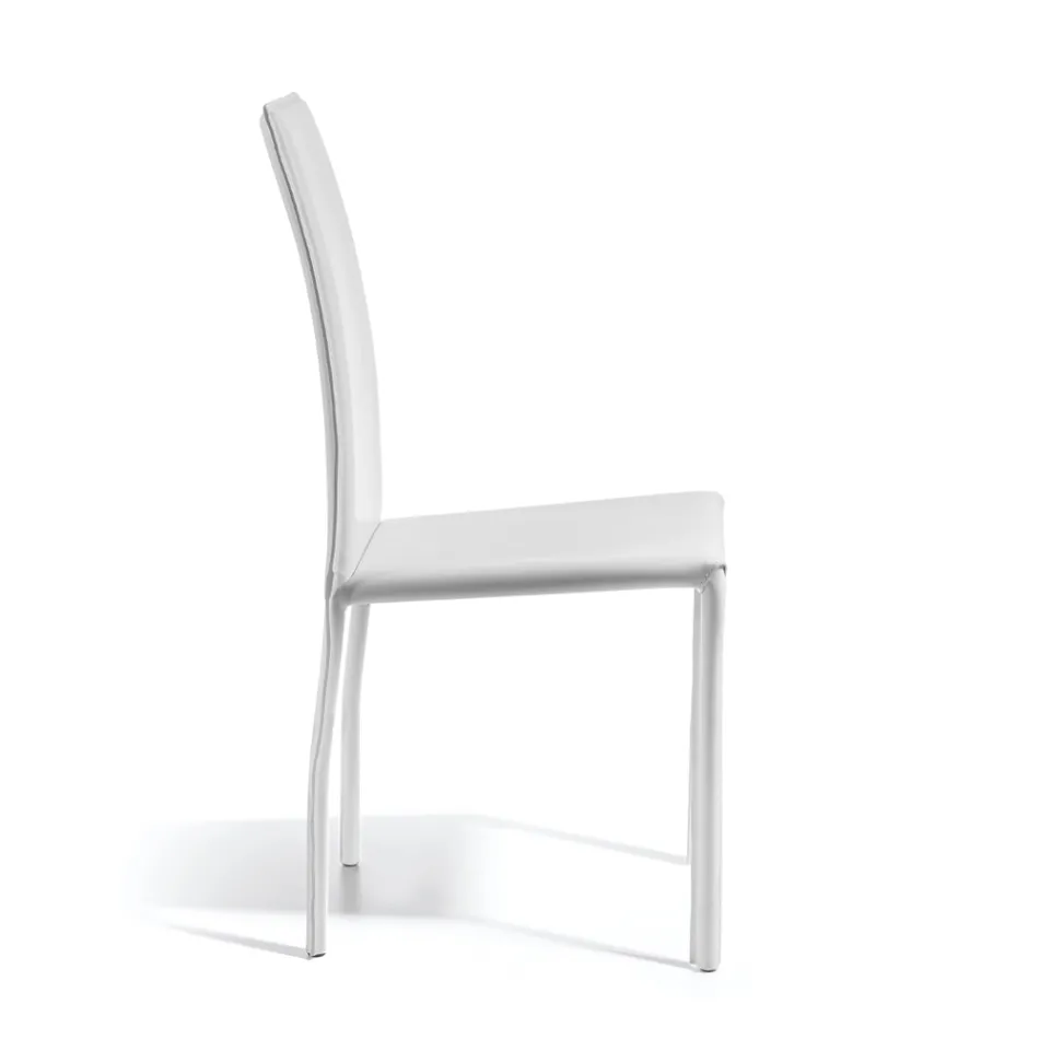 Designermatsalsstol klädd i läder Tillverkad i Italien - Sissy Viadurini