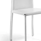 Designermatsalsstol klädd i läder Tillverkad i Italien - Sissy Viadurini