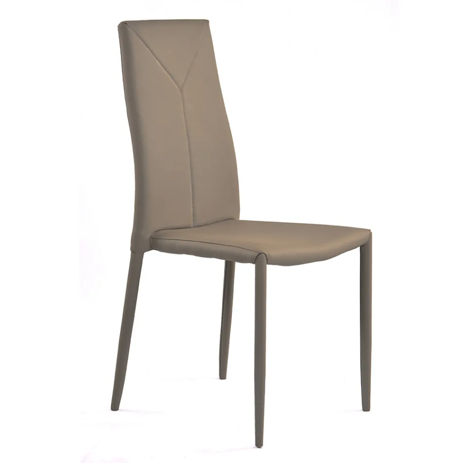 Stapelbar matsalsstol i 4 delar syntetiskt läder - Sibirien Viadurini