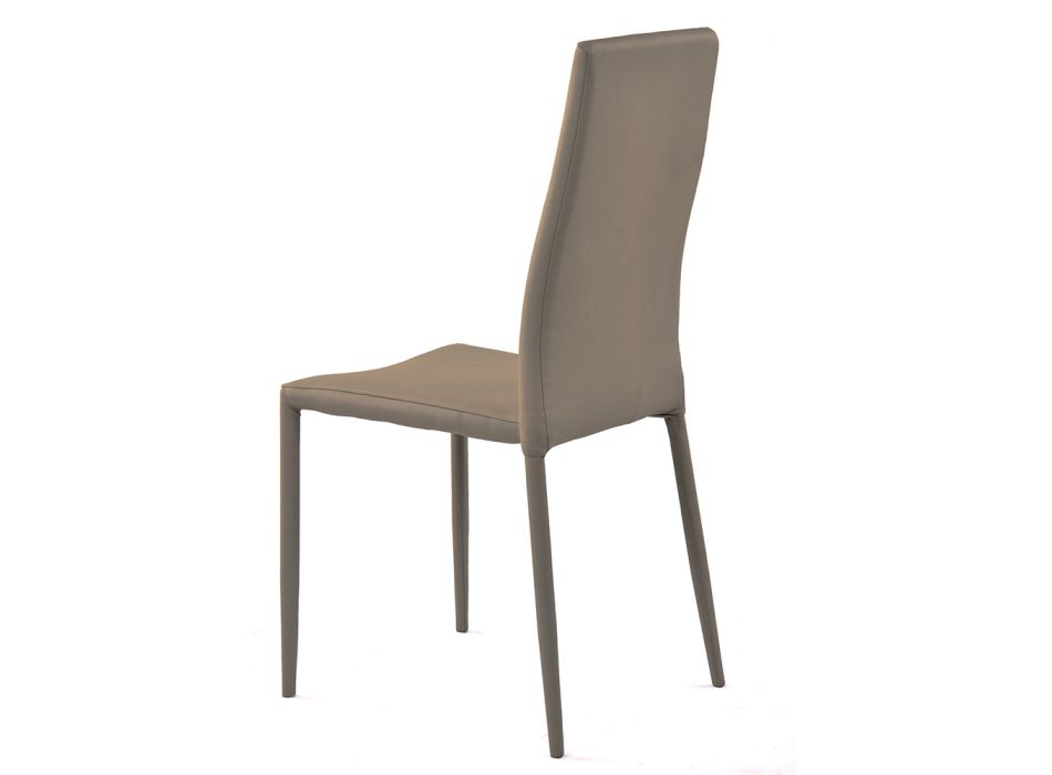 Stapelbar matsalsstol i 4 delar syntetiskt läder - Sibirien Viadurini