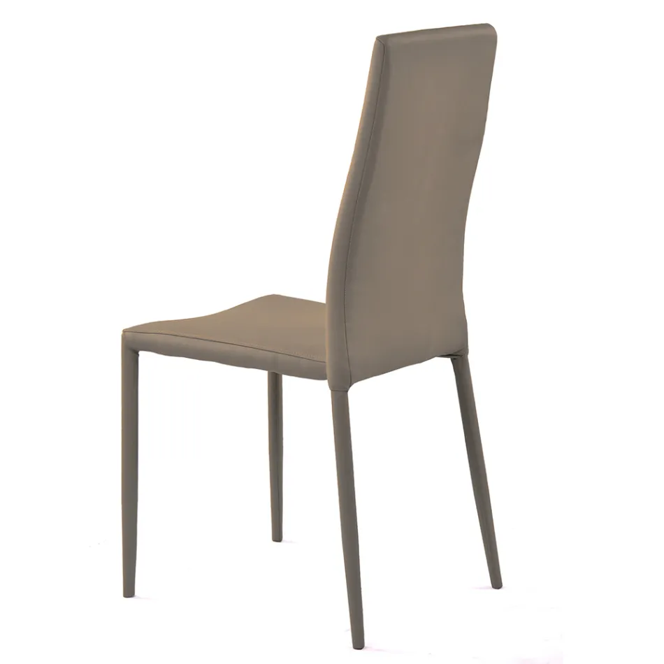 Stapelbar matsalsstol i 4 delar syntetiskt läder - Sibirien Viadurini