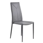 Stapelbar matsalsstol i 4 delar syntetiskt läder - Sibirien Viadurini