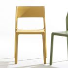 Stapelbar matsalsstol i färgad polypropen, 4 stycken - Abelia Viadurini