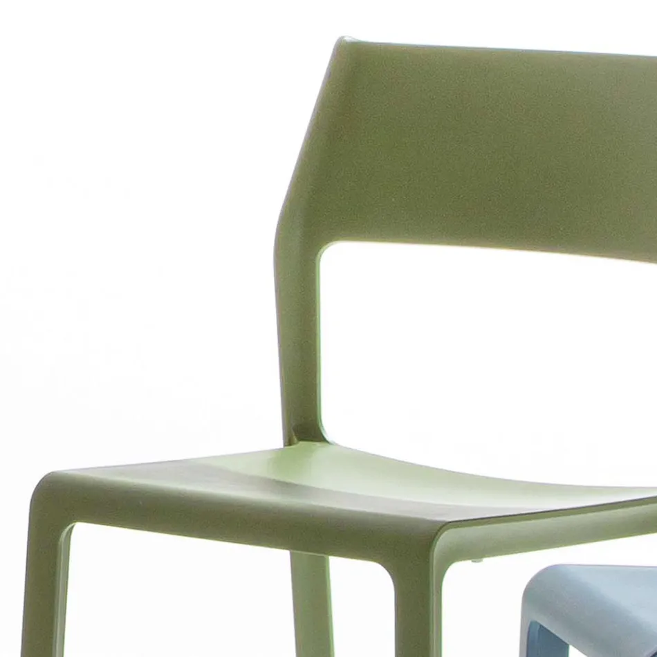 Stapelbar matsalsstol i färgad polypropen, 4 stycken - Abelia Viadurini