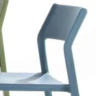 Stapelbar matsalsstol i färgad polypropen, 4 stycken - Abelia Viadurini