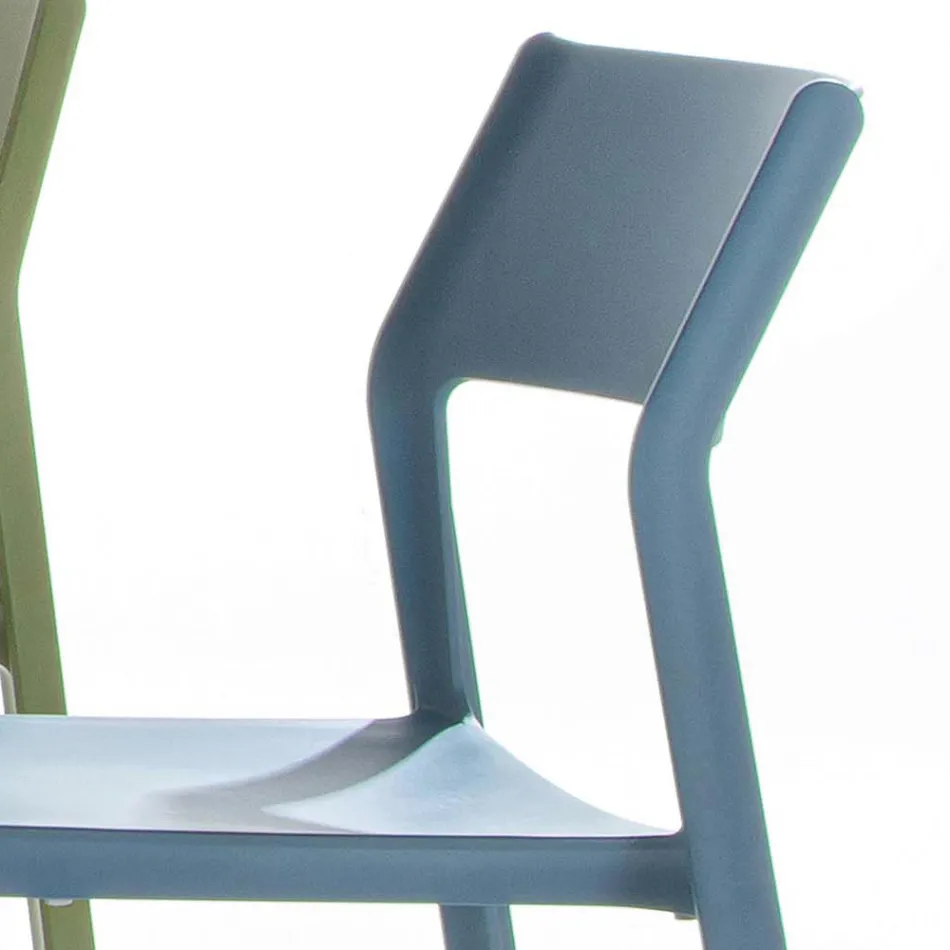 Stapelbar matsalsstol i färgad polypropen, 4 stycken - Abelia Viadurini
