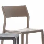 Stapelbar matsalsstol i färgad polypropen, 4 stycken - Abelia Viadurini