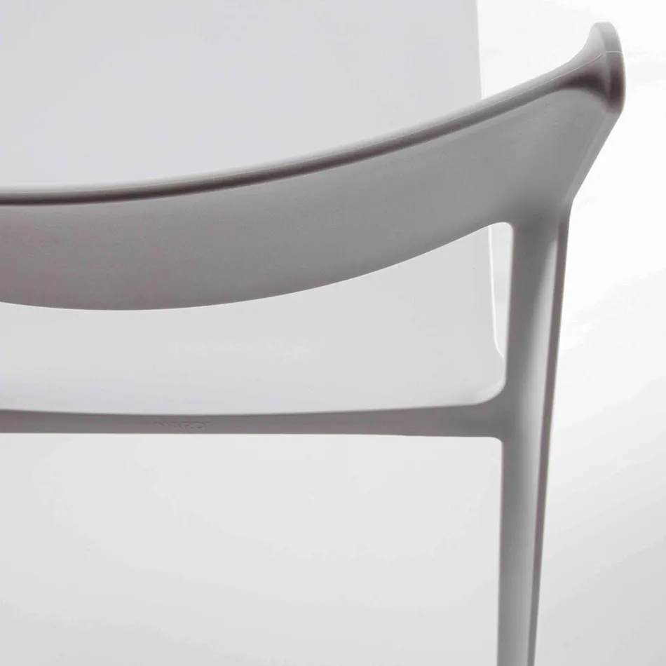 Stapelbar matsalsstol i färgad polypropen, 4 stycken - Abelia Viadurini