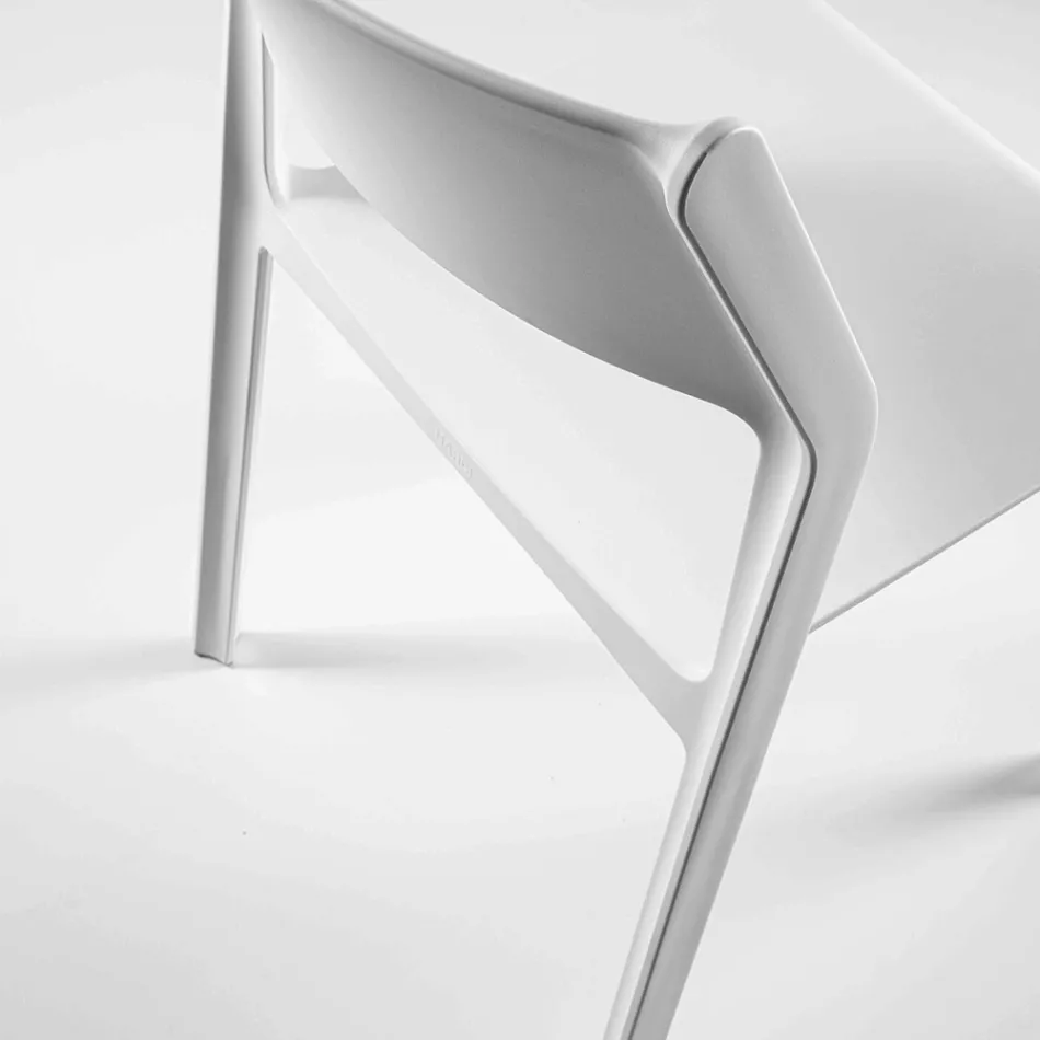 Stapelbar matsalsstol i färgad polypropen, 4 stycken - Abelia Viadurini