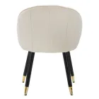 Matsalsstol i trä med säte täckt i tyg - Latina Viadurini