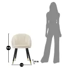 Matsalsstol i trä med säte täckt i tyg - Latina Viadurini