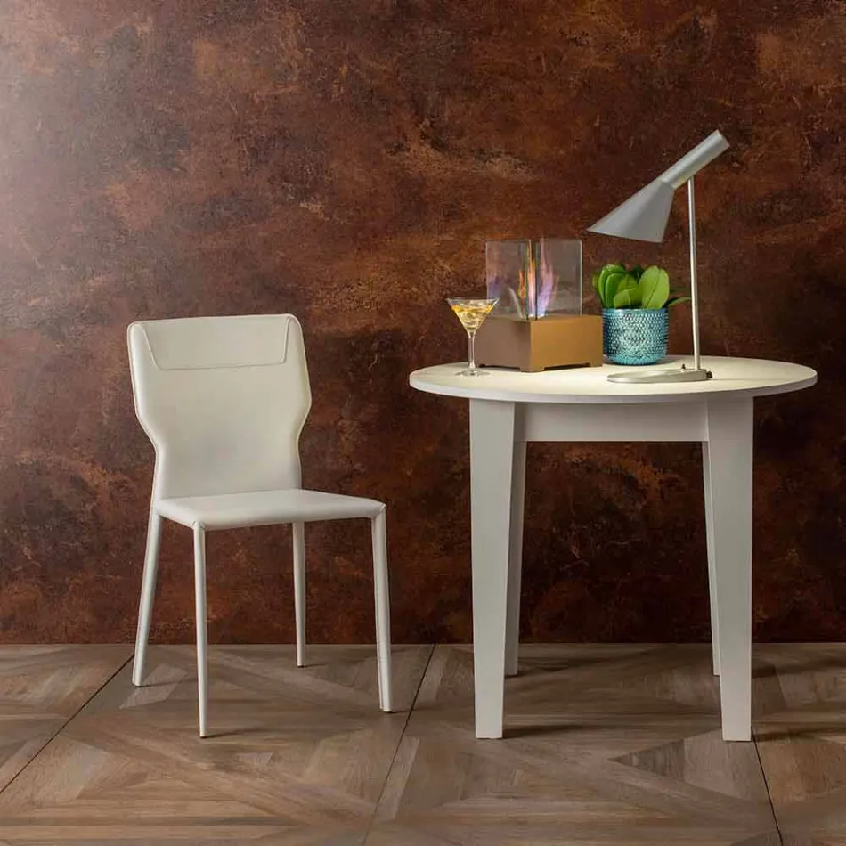 Matsalsstol i metall klädd i konstläder, 4 delar - Titty Viadurini