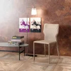 Matsalsstol i metall klädd i konstläder, 4 delar - Titty Viadurini