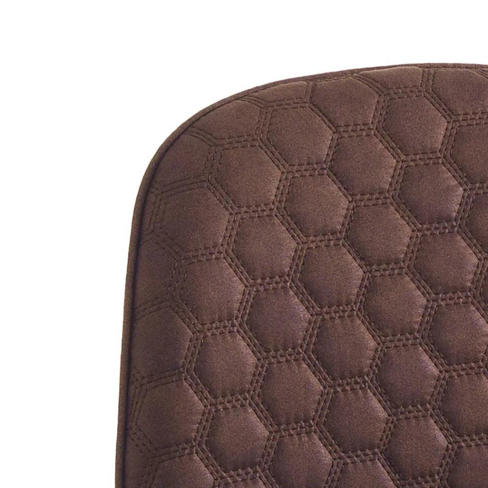 Matsalsstol i mikrofiber och mattsvart metall 4 delar - Jake Viadurini