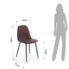 Matsalsstol i mikrofiber och mattsvart metall 4 delar - Jake Viadurini